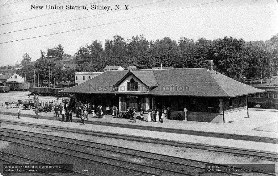 Postcard: New Union Station, Sidney, New York